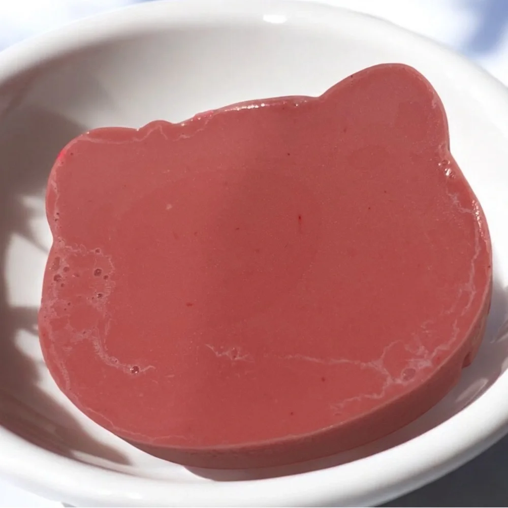 Wild cherry soap handmade 3x2in 4oz shea butter & oatmeal milk 100% plant based